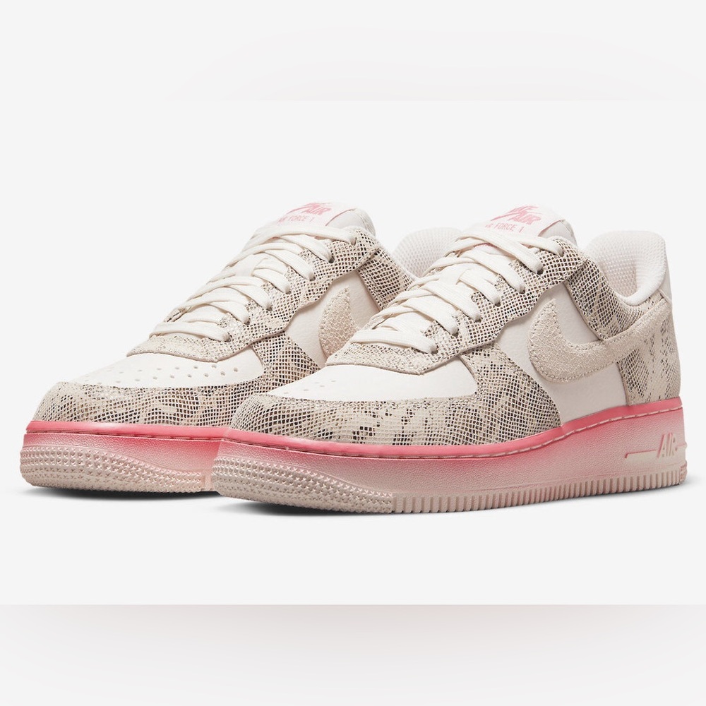 Nike Air Force 1 '07 LX Low Our Force Snakeskin W 8 / M 6.5 Phantom/Sail/Pink